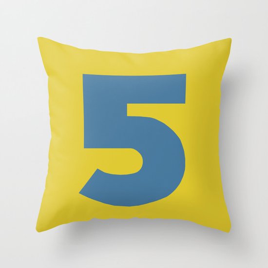 Number 5 Throw Pillow