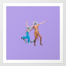 party people Art Print | Glitter, Vibes, Drink, Club, Curated, Dancer, Friends, Bar, Party, Neon 