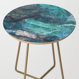 Cerulean Blue Marble Side Table