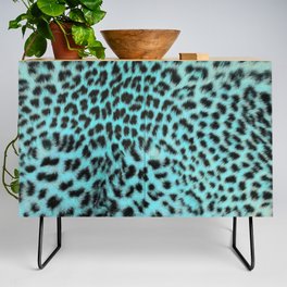 Turquoise leopard print Credenza