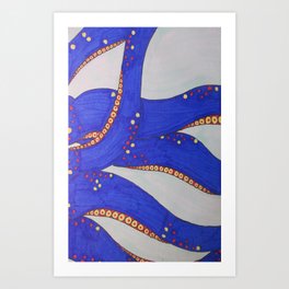 Blue Octopus Art Print | Animal 