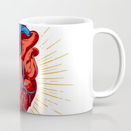 Holy Heart Coffee Mug | Popart, Aestheticdrawing, Estefazevedo, Anatomydrawing, Holyheart, Vintagedrawing, Punkrockandroll, Graphiteart, Anatomicalheart, Anatamheartart 