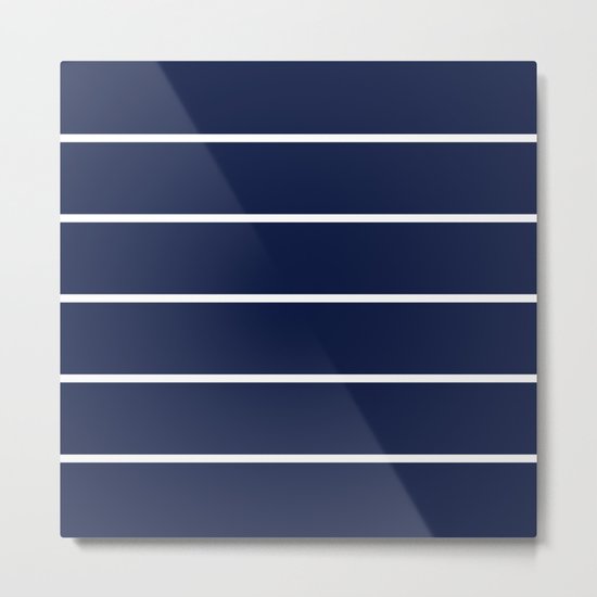 Indigo Navy Blue Pinstripes Metal Print