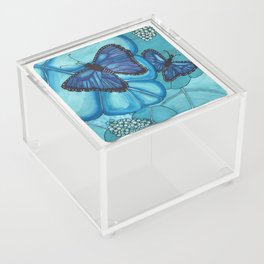 Blue Morphos at Play Acrylic Box