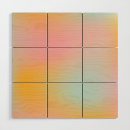 Orange Pink and Blue Mesh Blue Abstract Pattern Wood Wall Art