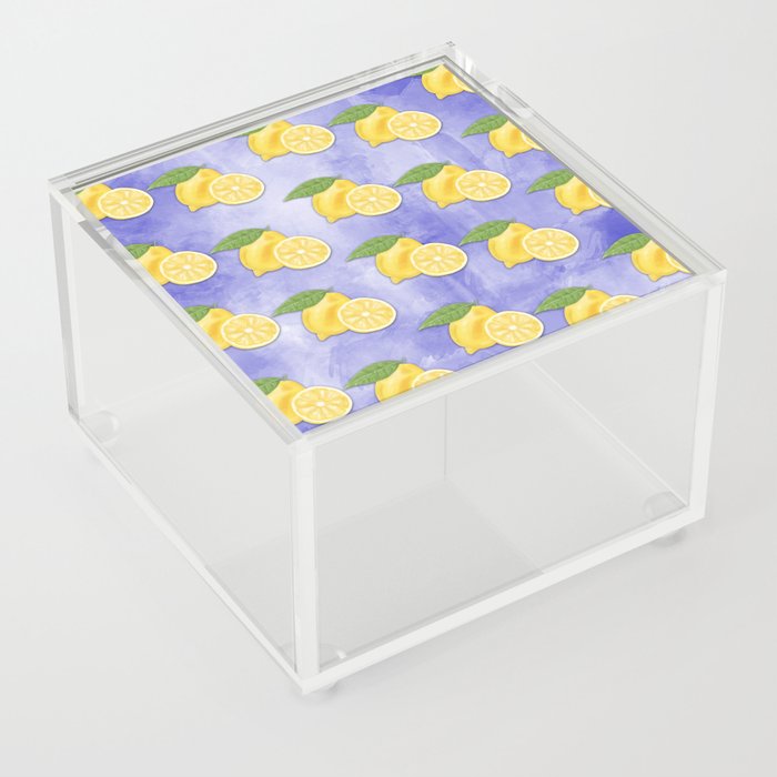Lemon WaterColor paper pattern 1 Acrylic Box