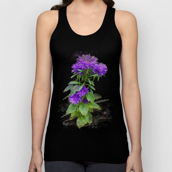 Purple Flowers, watercolors Unisex Tank Top