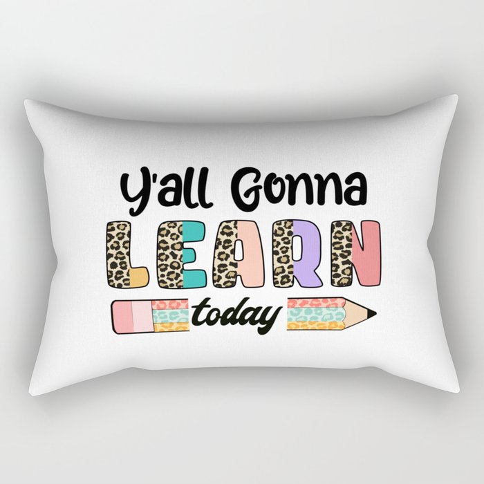 Colorful Teacher learning quote leopard Rectangular Pillow