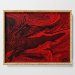 Blood Red Marble Serving Tray
