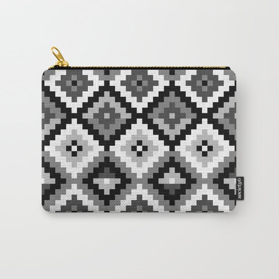 Aztec pattern - black & white Carry-All Pouch