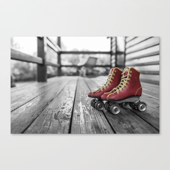 roller noir blanc rouge Canvas Print
