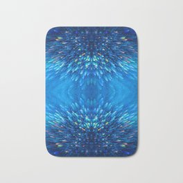 Blue Starlight Bath Mat | Iridescence, Oct17Cb, Pattern, Glitter, Midnight, Digital, Shimmer, Lights, Universe, Graphicdesign 