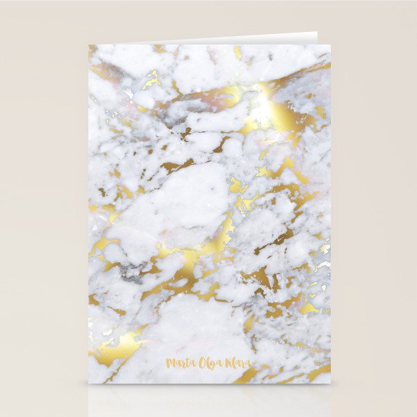 Original Gold Marble Stationery Cards by Marta Olga Klara | Society6