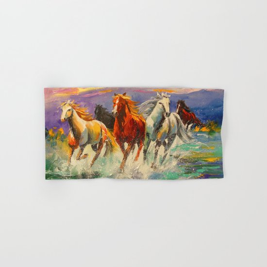 A herd of horses Hand & Bath Towel