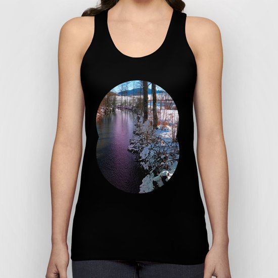 Quiet river in winter time Unisex Tank Top