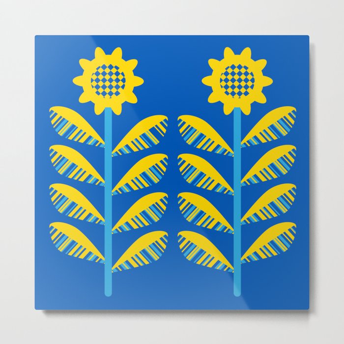 SUNFLOWERS AND SUPPORT FOR UKRAINE Metal Print