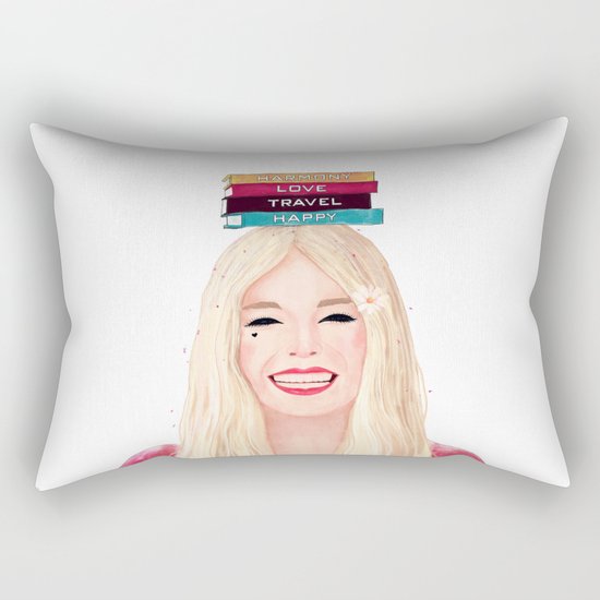 Happy blonde Rectangular Pillow
