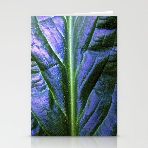 Purple Green Leaf Stationery Cards