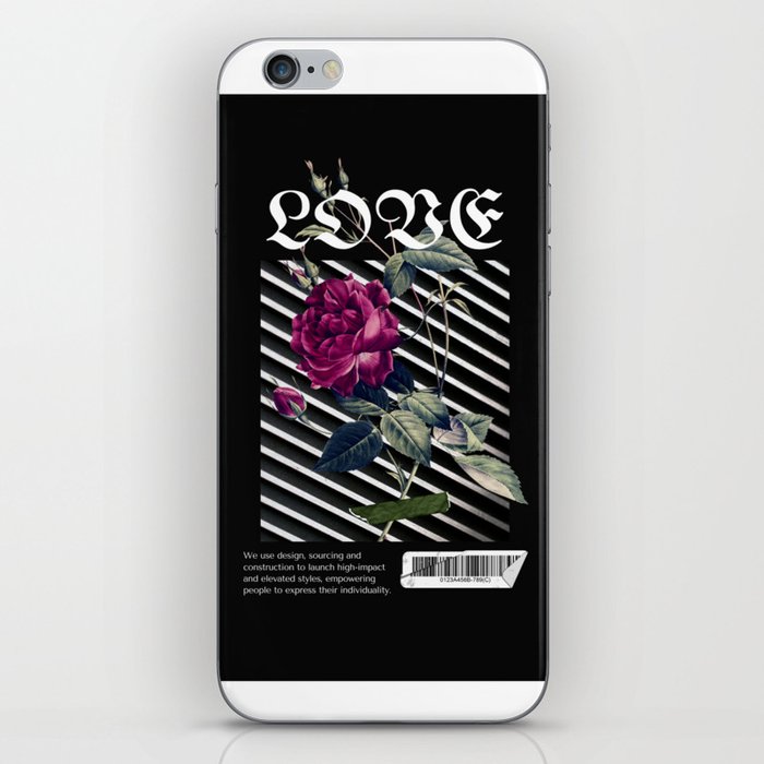 Black Rose Love iPhone Skin