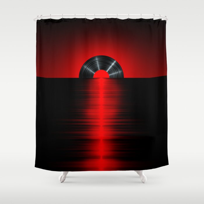 Vinyl sunset red Shower Curtain