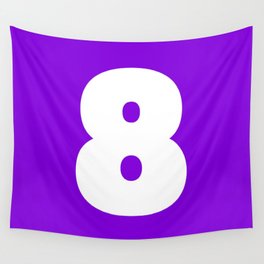 8 (White & Violet Number) Wall Tapestry