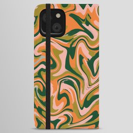Dreamy Twirl Ocean Trippy Rainbow 1 iPhone Wallet Case | Retro, Digital, Colourful, 90S, Color, Wallpaper, Modern, Ocean, Vintage, Orange 