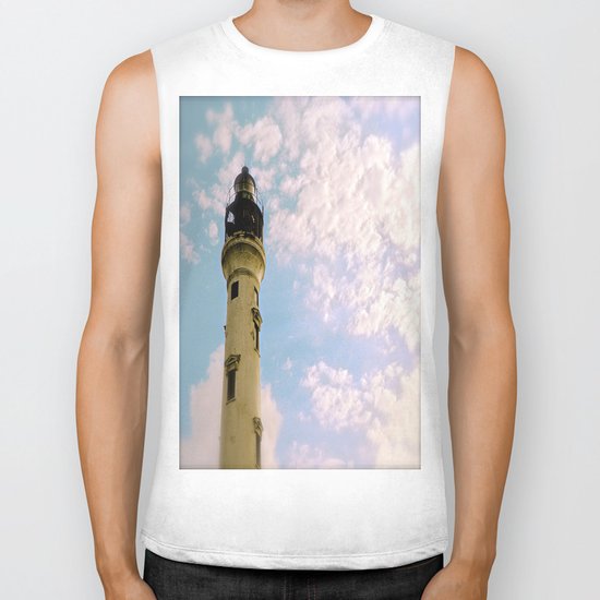Cloudy at the Lighthouse Biker Tank