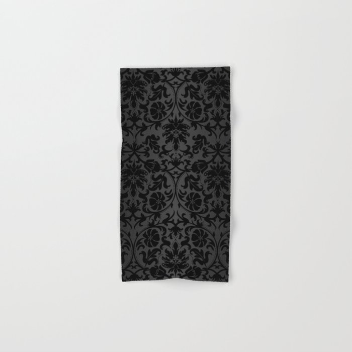 Black damask towels shop