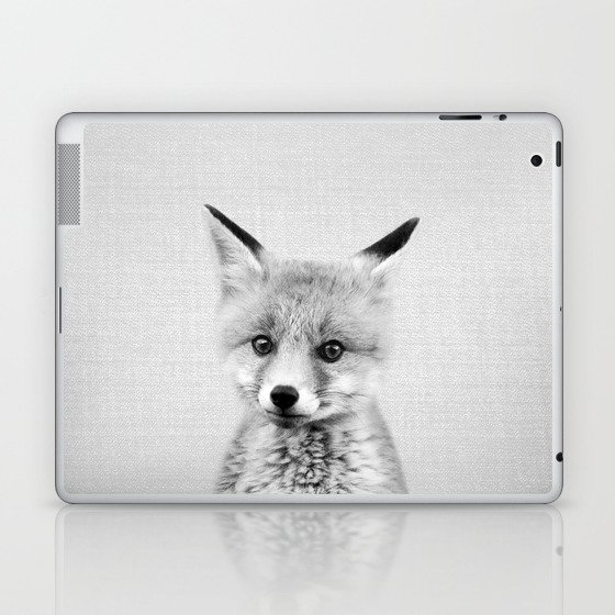 Baby Fox - Black & White Laptop & iPad Skin