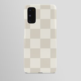 Checkerboard Check Checkered Pattern in Mushroom Beige and Cream Android Case