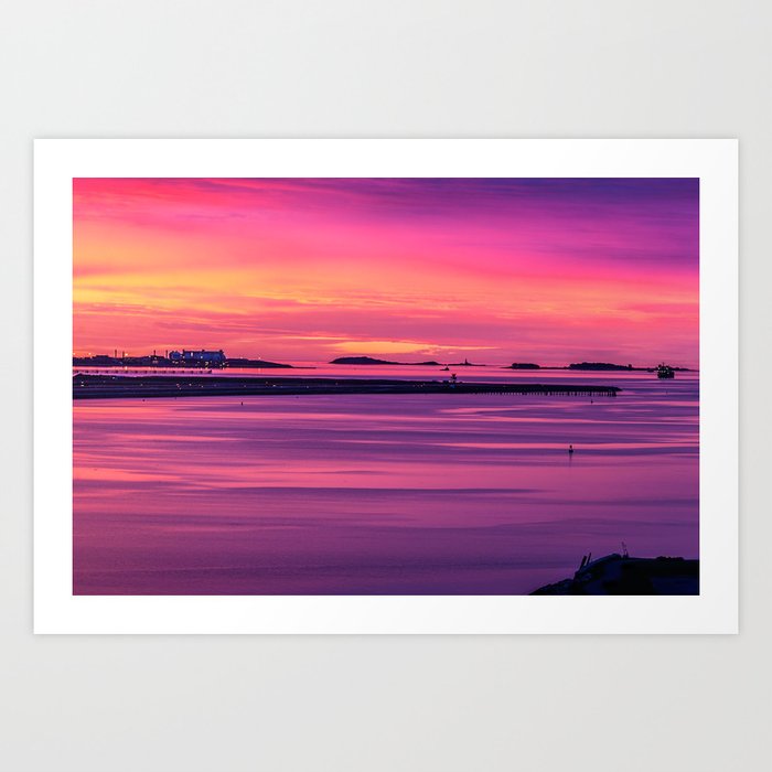 Amazing Pre Sunrise Colors In Boston Harbor Art Print By Joannsnover Society6