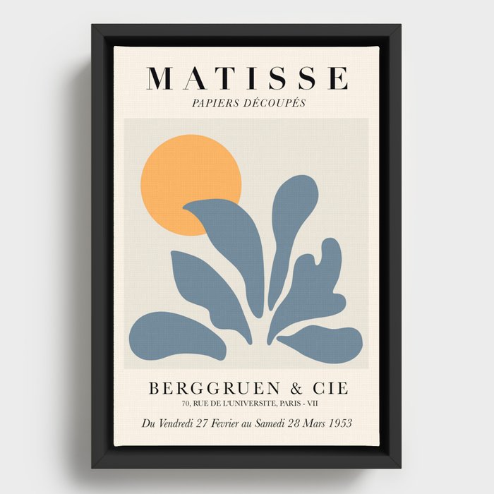 Exhibition poster Henri Matisse 1953. Framed Canvas