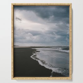 Storm at the Dutch coast || Texel, The Netherlands, Travel photography Serving Tray