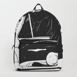 Passenger taxi grim - black and white - gothic reaper Backpack