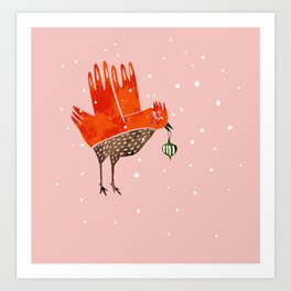 Christmas Bird - illustration Art Print
