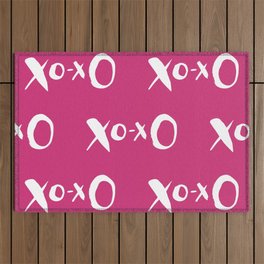 Kisses XOXO Violet Red Outdoor Rug