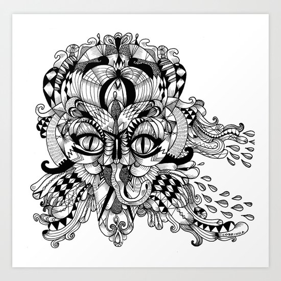 Mask Face Art Print