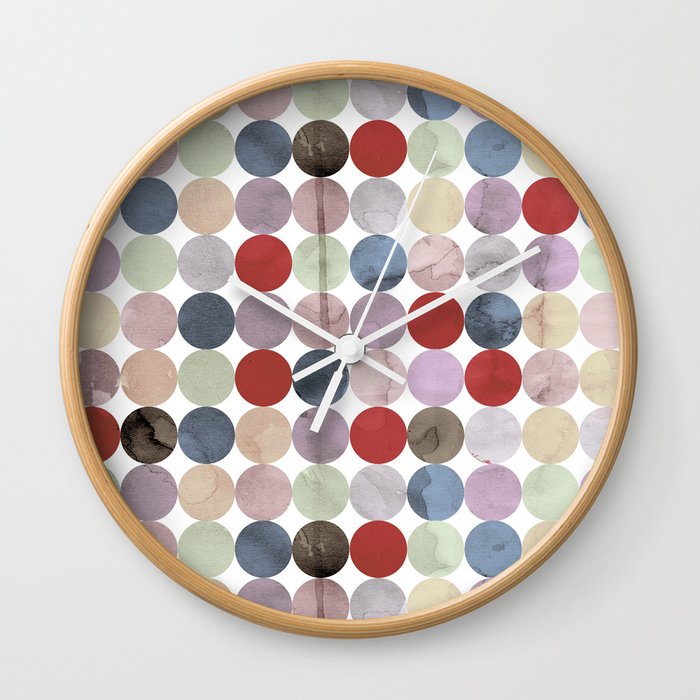 Winter Polka Dots Wall Clock by cafelab Society6