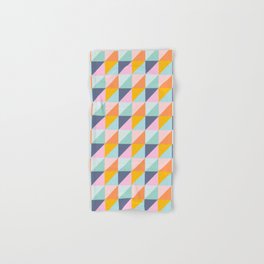 Color Block Triangle Pattern in Bright Pastels Hand & Bath Towel