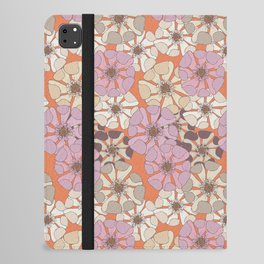 orange peach pink floral aesthetic nautical poppy arrangements iPad Folio Case