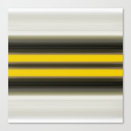 The Highway - Black Yellow Gray And White Art Canvas Print