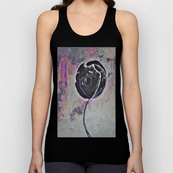 Negro Night Golden Rose Unisex Tank Top