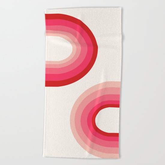Funky - 70's style trendy throwback retro gifts 1970s abstract art Beach Towel