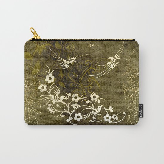 Fantasy birds with flowers Carry-All Pouch