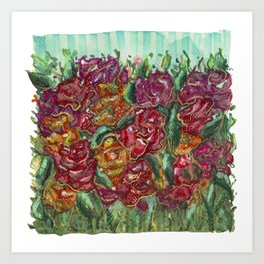 Handmade Roses With Sprinkled Glitter Dust Art Print