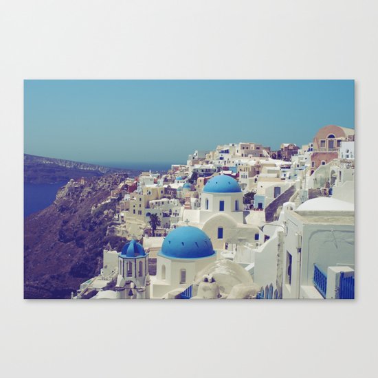 Blue Domes II, Oia, Santorini, Greece Canvas Print