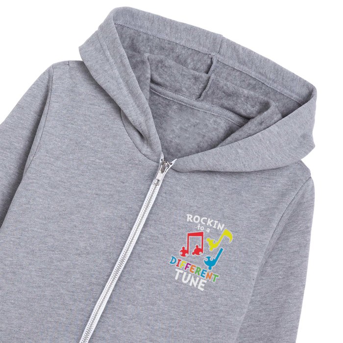 Rockin To A Different Tune Autism Awareness Kids Zip Hoodie