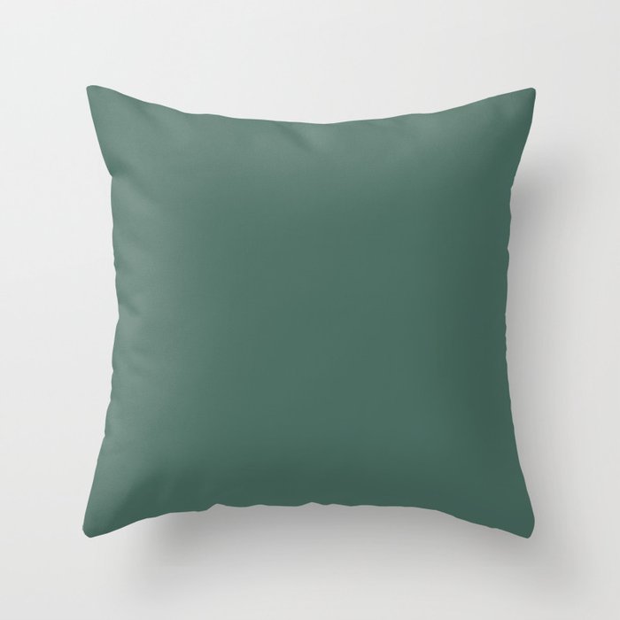 Pine green solid Throw Pillow