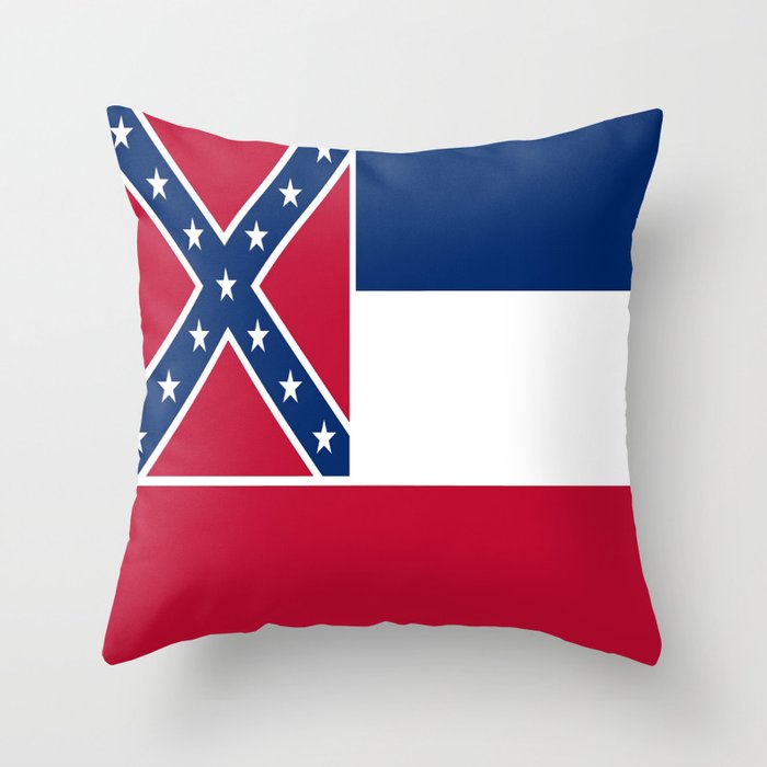 Flag Of Mississippi Flag Of Mississippi South Mississippian Usa America Jackson Gulfport Southaven Throw Pillow By Oldking Society6