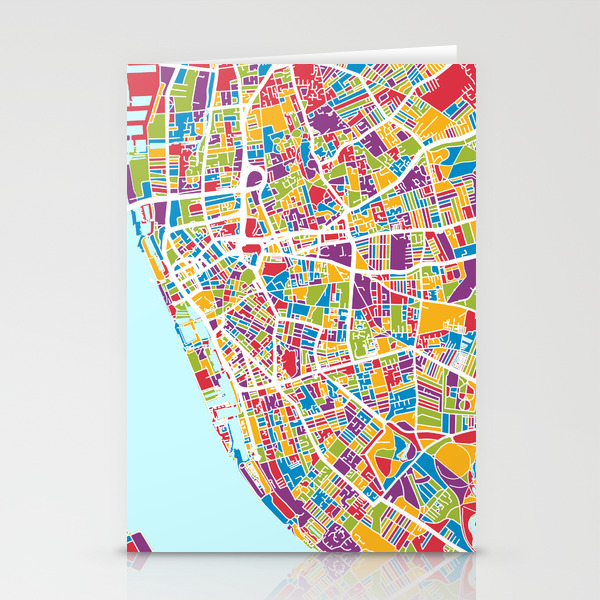 Liverpool England Street Map Stationery Cards By Artpause Society6